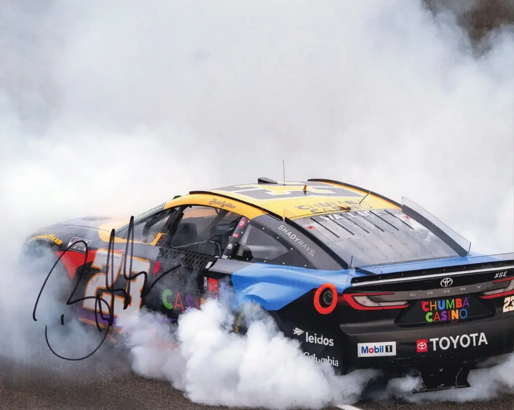 Autographed 2025 Bubba Wallace #23 Chumba Casino - Indy Brickyard Win (Burnout) Signed 8X10 Inch Picture Nascar Glossy Photo With Coa 1