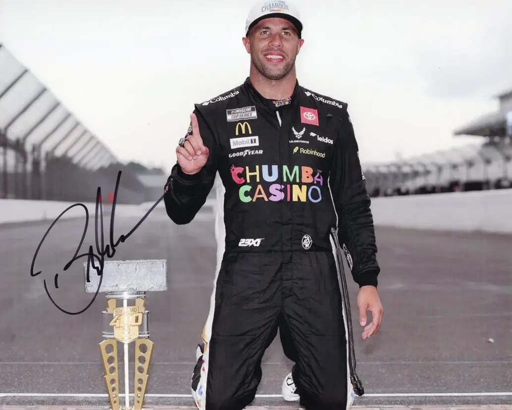 Autographed 2025 Bubba Wallace #23 Chumba Casino - Indy Brickyard Win (Trophy At The Bricks) Signed 8X10 Inch Picture Nascar Glossy Photo With Coa 1
