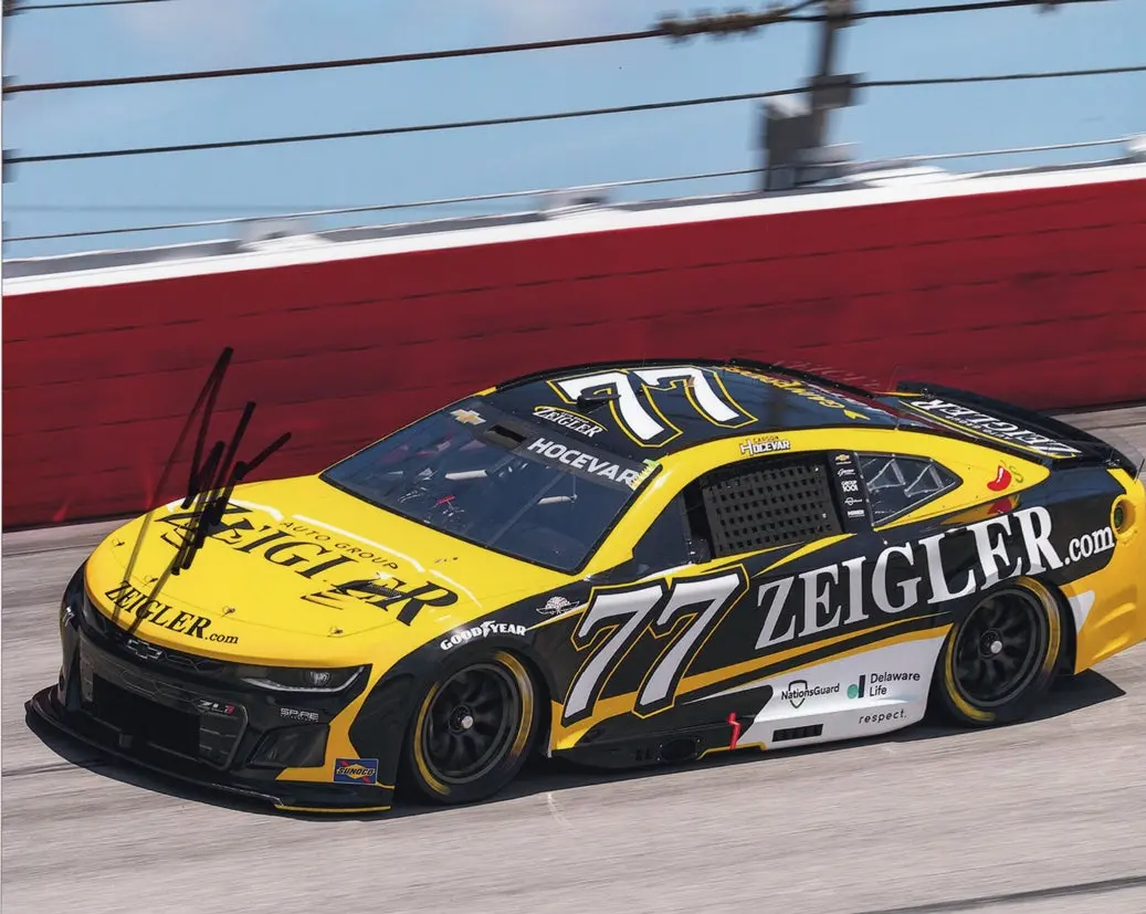 Autographed 2025 Carson Hocevar #77 Ziegler Racing - Darlington Race (Spire Motorsports) Signed 8X10 Inch Picture Nascar Glossy Photo With Coa 1