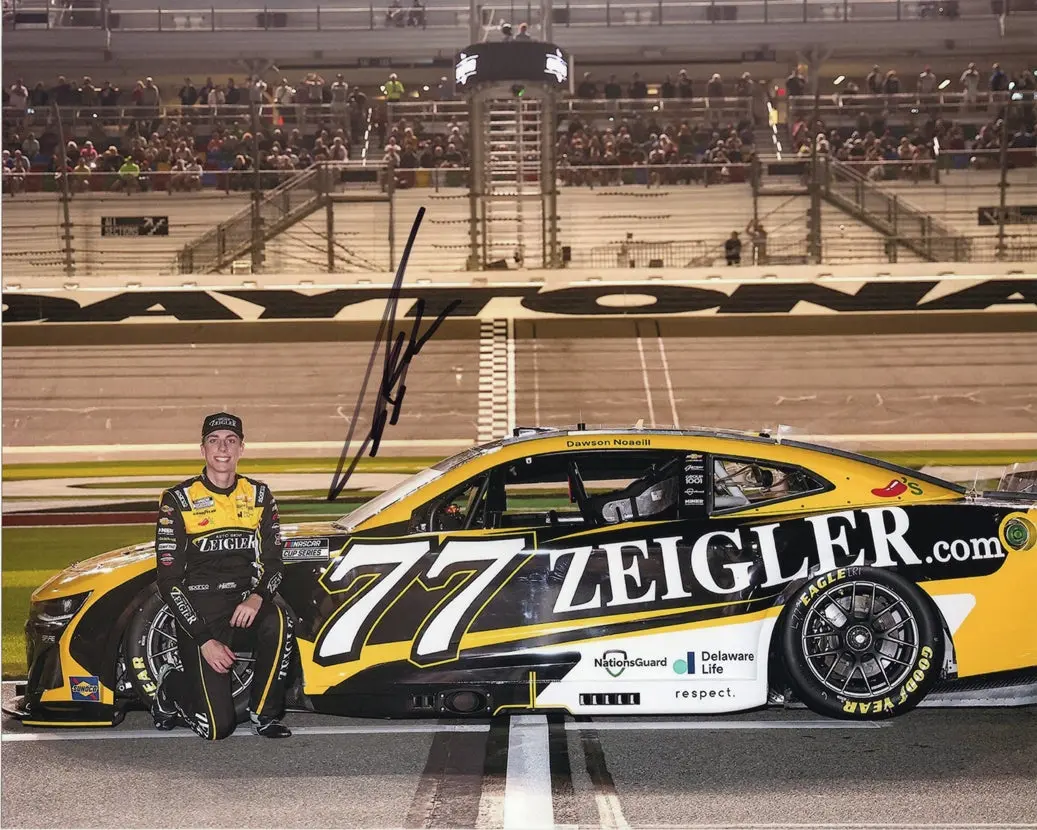 Autographed 2025 Carson Hocevar #77 Ziegler Racing - Daytona 500 Car (Spire Motorsports) Signed 8X10 Inch Picture Nascar Glossy Photo With Coa 1