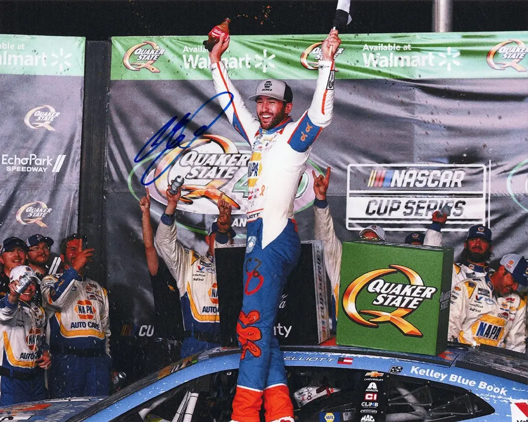 Autographed 2025 Chase Elliott #9 Napa Childrens - Atlanta Race Win (Victory Lane) Signed 8X10 Inch Picture Nascar Glossy Photo With Coa 1