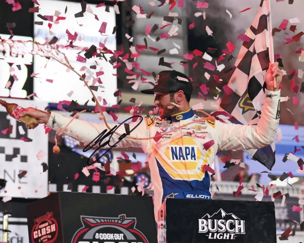 Autographed 2025 Chase Elliott #9 Napa Racing - Bowman Gray Clash Win (Victory Lane) Signed 8X10 Inch Picture Nascar Glossy Photo With Coa 1