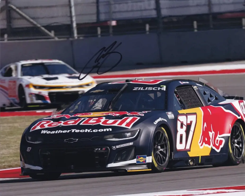 Autographed 2025 Connor Zilisch #87 Red Bull Racing - Watkins Glen Car (Cup Series Rookie) Signed 8X10 Inch Picture Nascar Glossy Photo With Coa 1