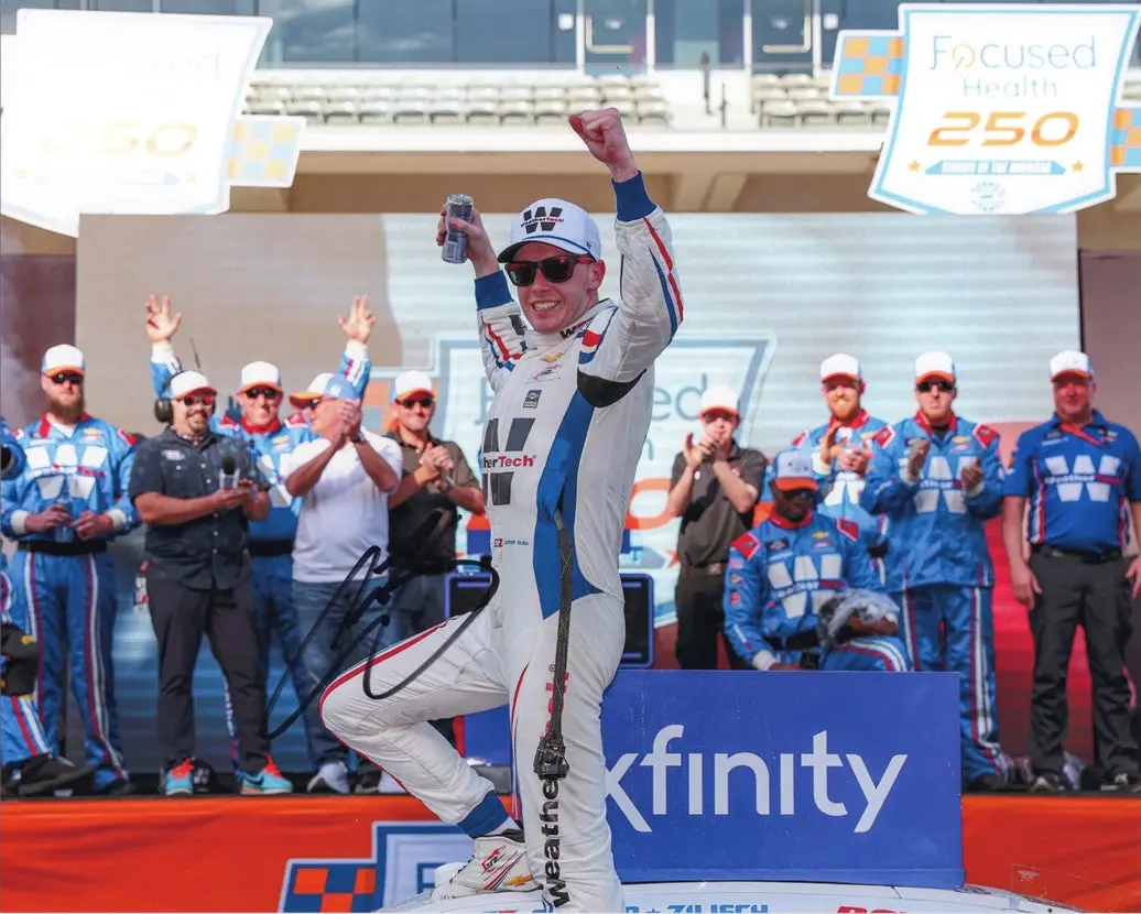 Autographed 2025 Connor Zilisch #88 Weather Tech Racing - Cota Race Win (Victory Celebration) Signed 8X10 Inch Picture Nascar Glossy Photo With Coa 1