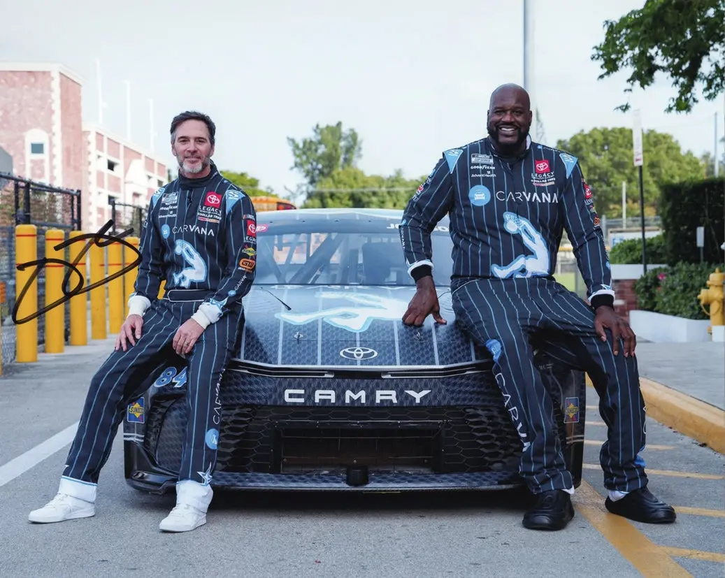 Autographed 2025 Jimmie Johnson #84 Carvana Racing - Daytona 500 Car (Shaq Sponsorship) Signed 8X10 Inch Picture Nascar Glossy Photo With Coa 1