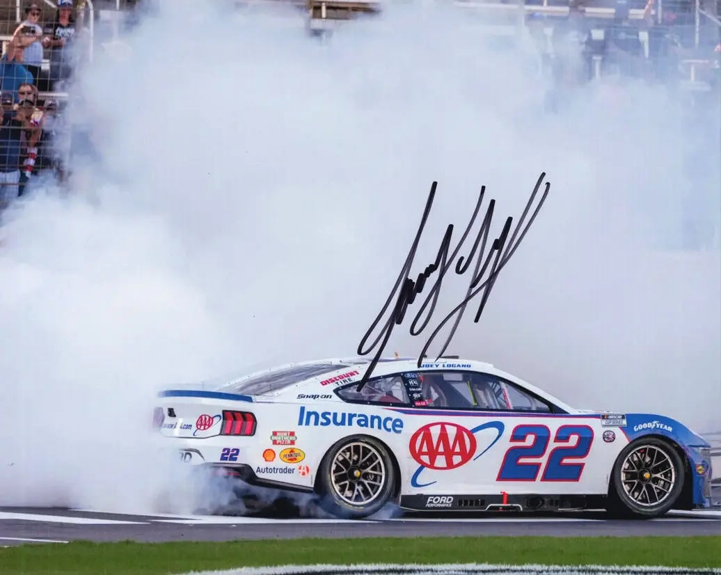 Autographed 2025 Joey Logano #22 Aaa Racing - Texas Race Win (Victory Burnout) Signed 8X10 Inch Picture Nascar Glossy Photo With Coa 1