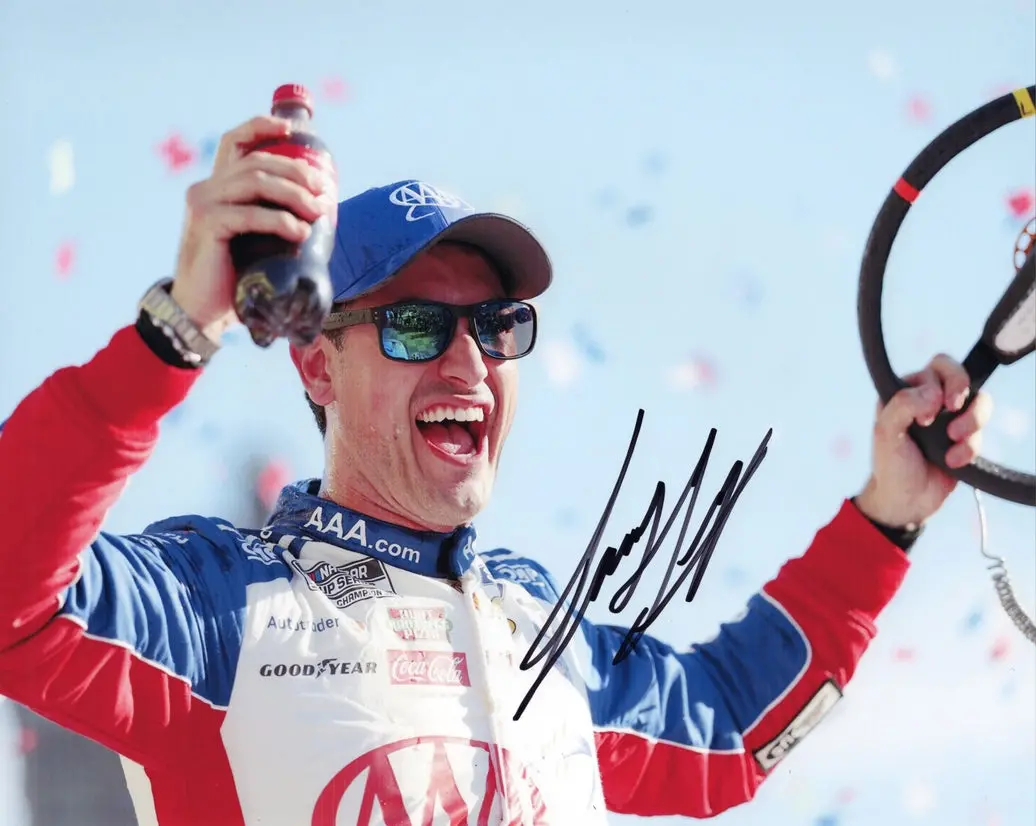Autographed 2025 Joey Logano #22 Aaa Racing - Texas Race Win (Victory Celebration) Signed 8X10 Inch Picture Nascar Glossy Photo With Coa 1