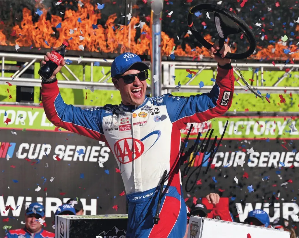 Autographed 2025 Joey Logano #22 Aaa Racing - Texas Race Win (Victory Lane Confetti) Signed 8X10 Inch Picture Nascar Glossy Photo With Coa 1