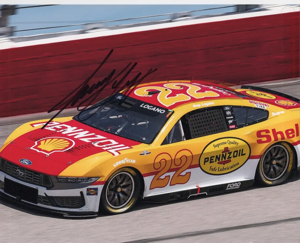 Autographed 2025 Joey Logano #22 Shell Racing - Darlington Throwback (Cale Tribute Car) Signed 8X10 Inch Picture Nascar Glossy Photo With Coa 1