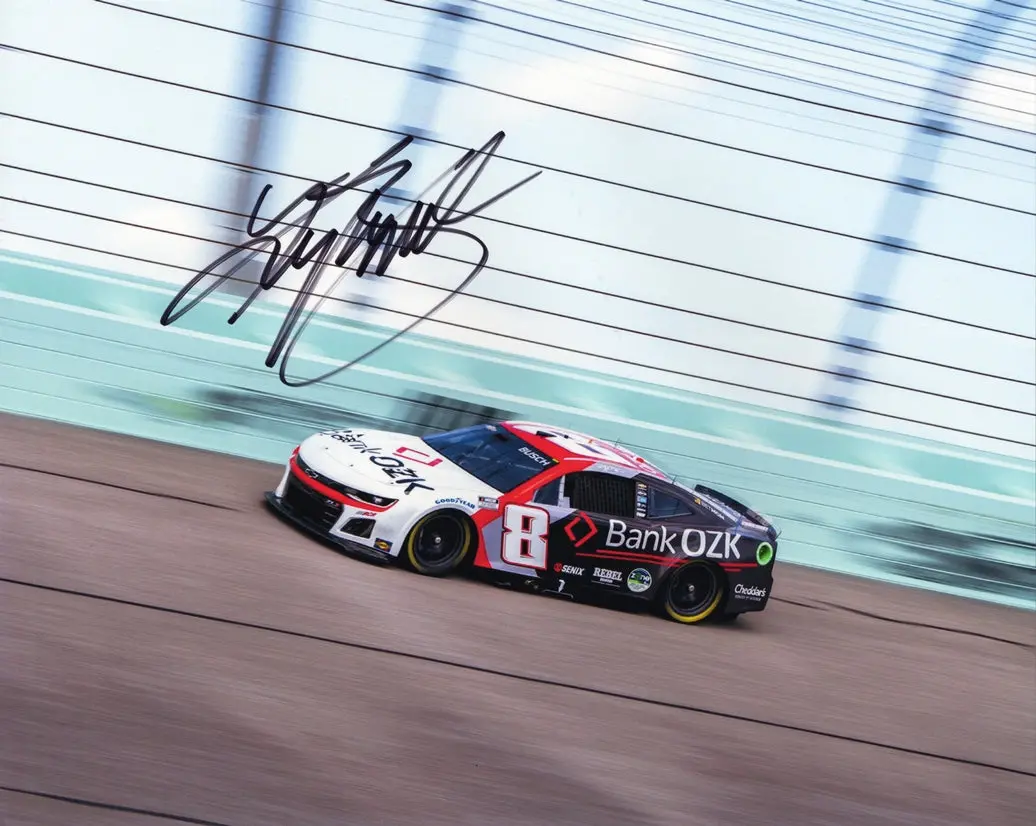 Autographed 2025 Kyle Busch #8 Bank Ozk Racing - Homestead-Miami Speedway (Straight Talk 400 Race) Signed 8X10 Inch Picture Nascar Glossy Photo With Coa 1