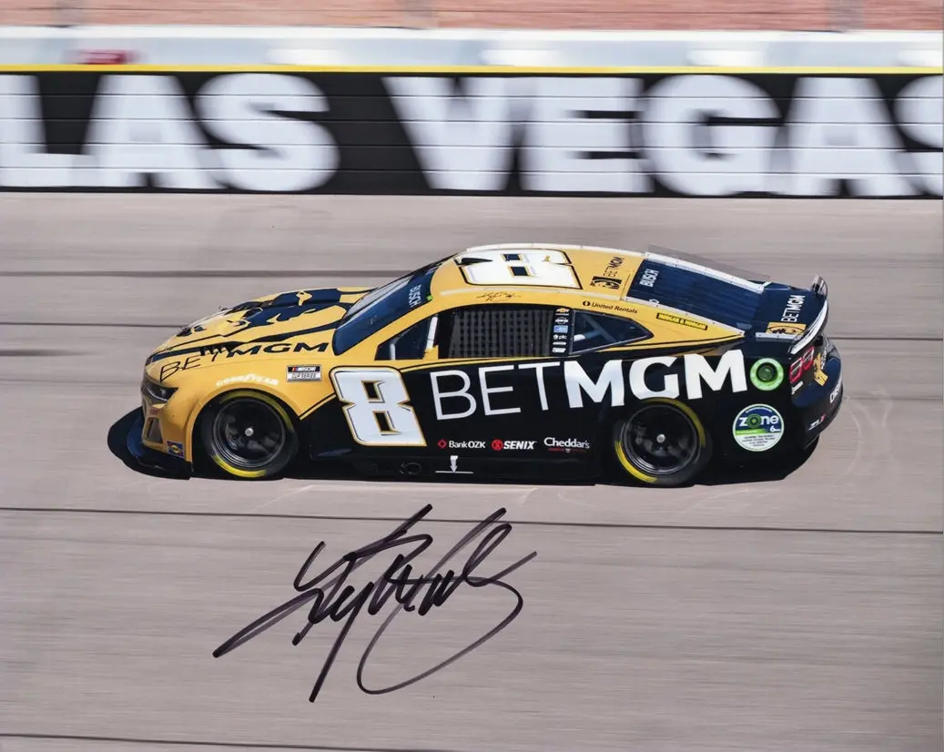 Autographed 2025 Kyle Busch #8 Bet Mgm Racing - Las Vegas Race (Rcr Team) Signed 8X10 Inch Picture Nascar Glossy Photo With Coa 1