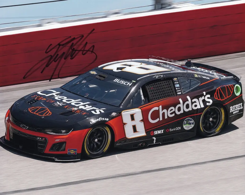 Autographed 2025 Kyle Busch #8 Cheddar's Racing - Darlington Raceway (Goodyear 400) Signed 8X10 Inch Picture Nascar Glossy Photo With Coa 1