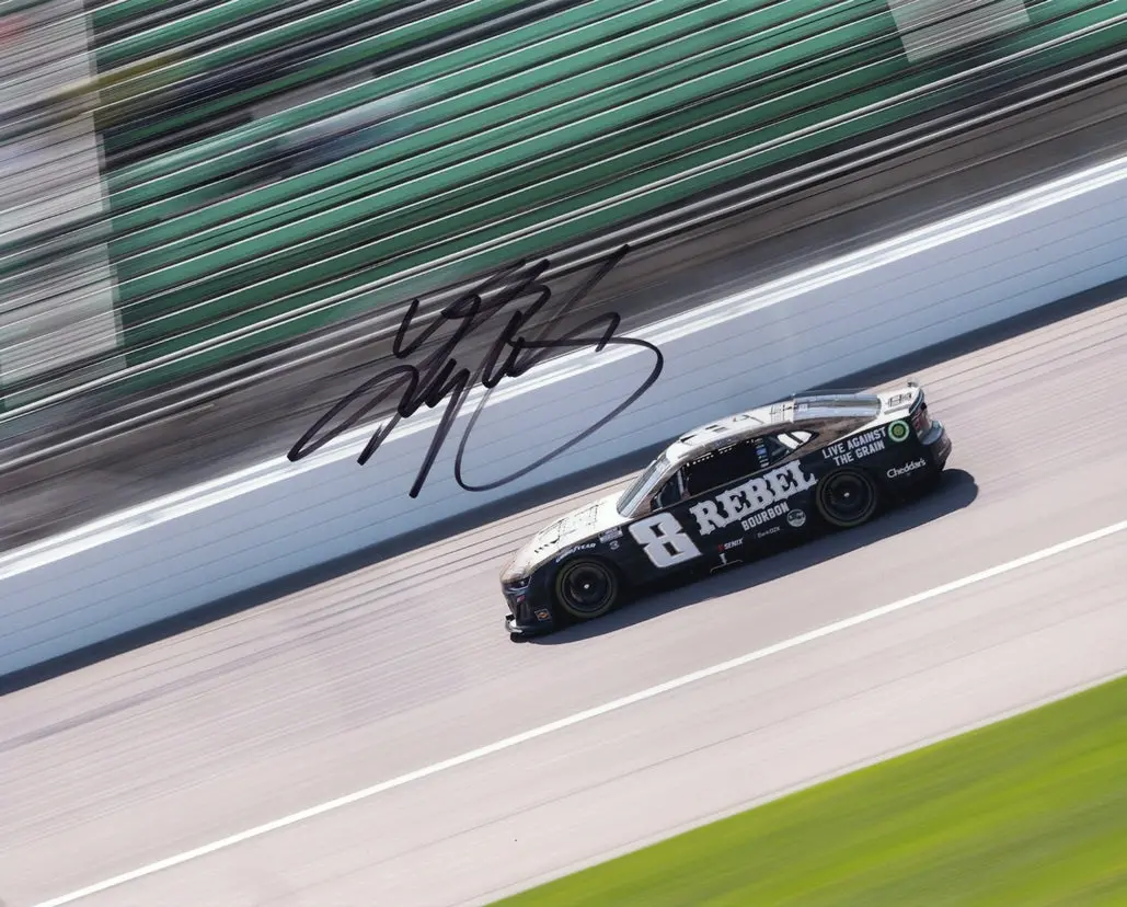 Autographed 2025 Kyle Busch #8 Rebel Bourbon Racing - Kansas Speedway (Adventhealth 400) Signed 8X10 Inch Picture Nascar Glossy Photo With Coa 1