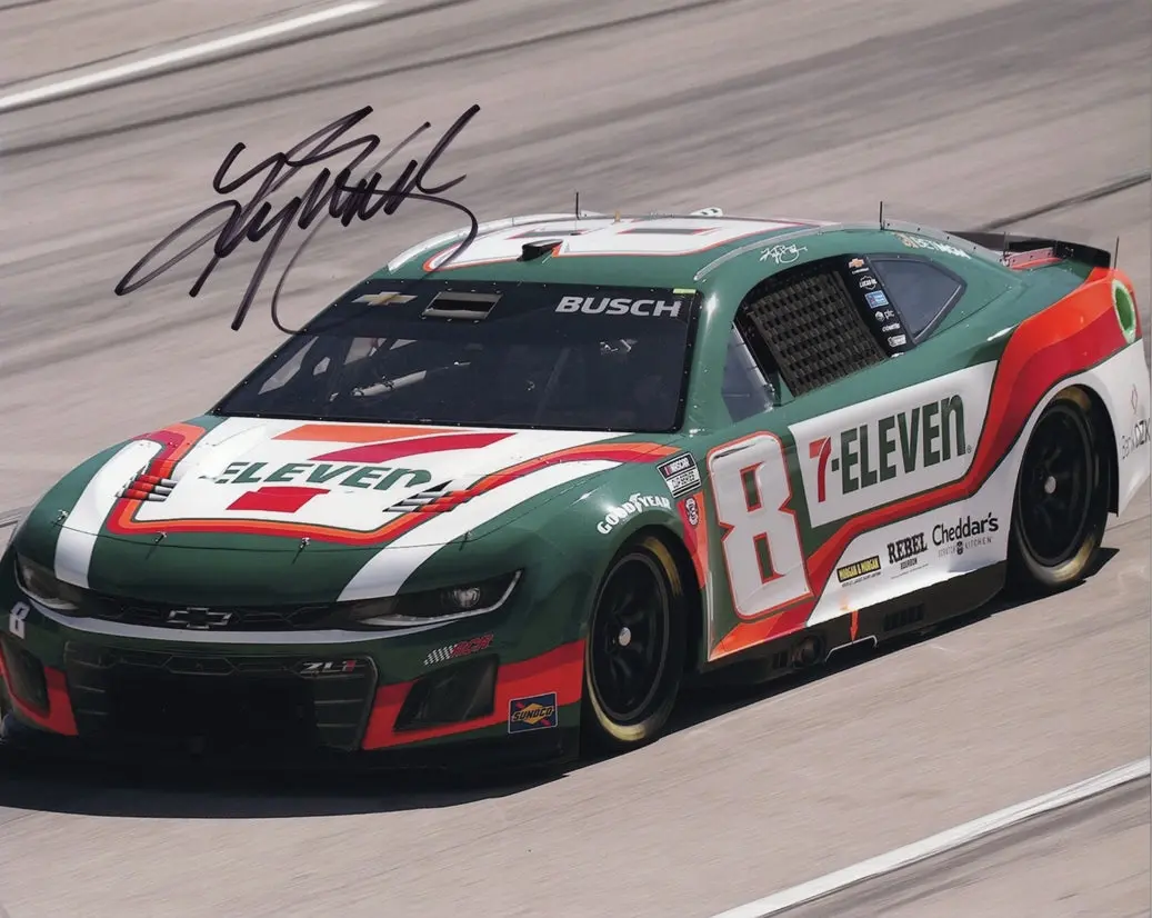 Autographed 2025 Kyle Busch #8 Texas Motor Speedway (7-Eleven Racing Team) On-Track Signed 8X10 Inch Picture Nascar Glossy Photo With Coa 1