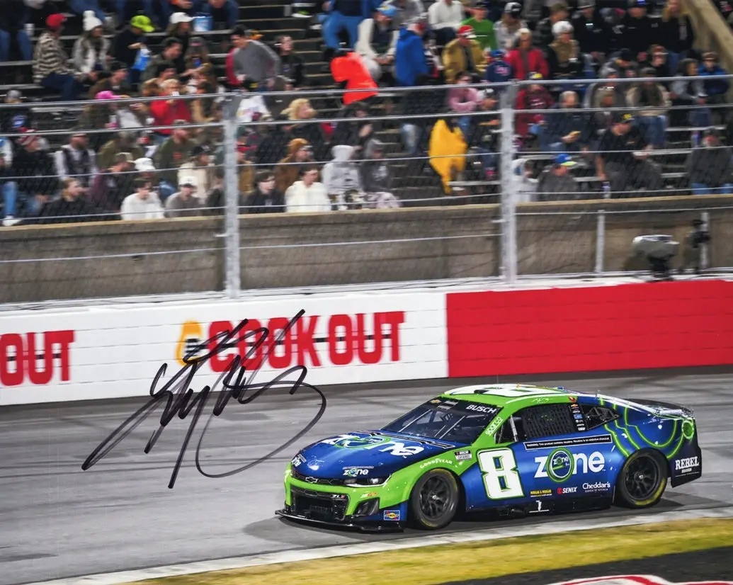Autographed 2025 Kyle Busch #8 Zone Racing - Bowman Gray Stadium (Cook Out Clash Race) Signed 8X10 Inch Picture Nascar Glossy Photo With Coa 1