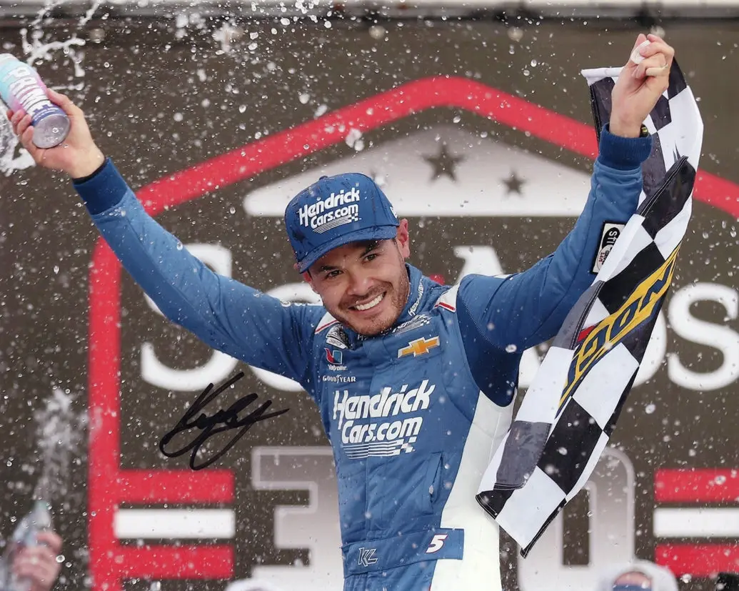 Autographed 2025 Kyle Larson #17 Hendrick Racing - Bristol Race Win (Xfinity Victory Lane) Signed 8X10 Inch Picture Nascar Glossy Photo With Coa 1