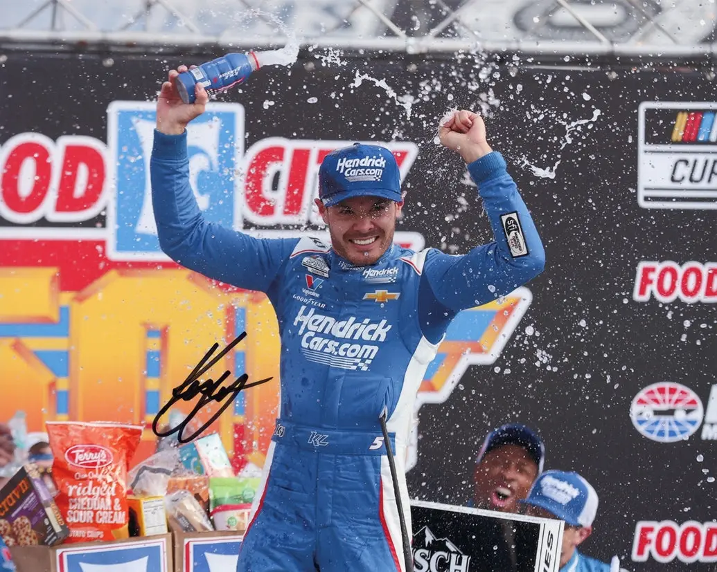 Autographed 2025 Kyle Larson #5 Hendrick Racing - Bristol Race Win (Victory Lane) Signed 8X10 Inch Picture Nascar Glossy Photo With Coa 1