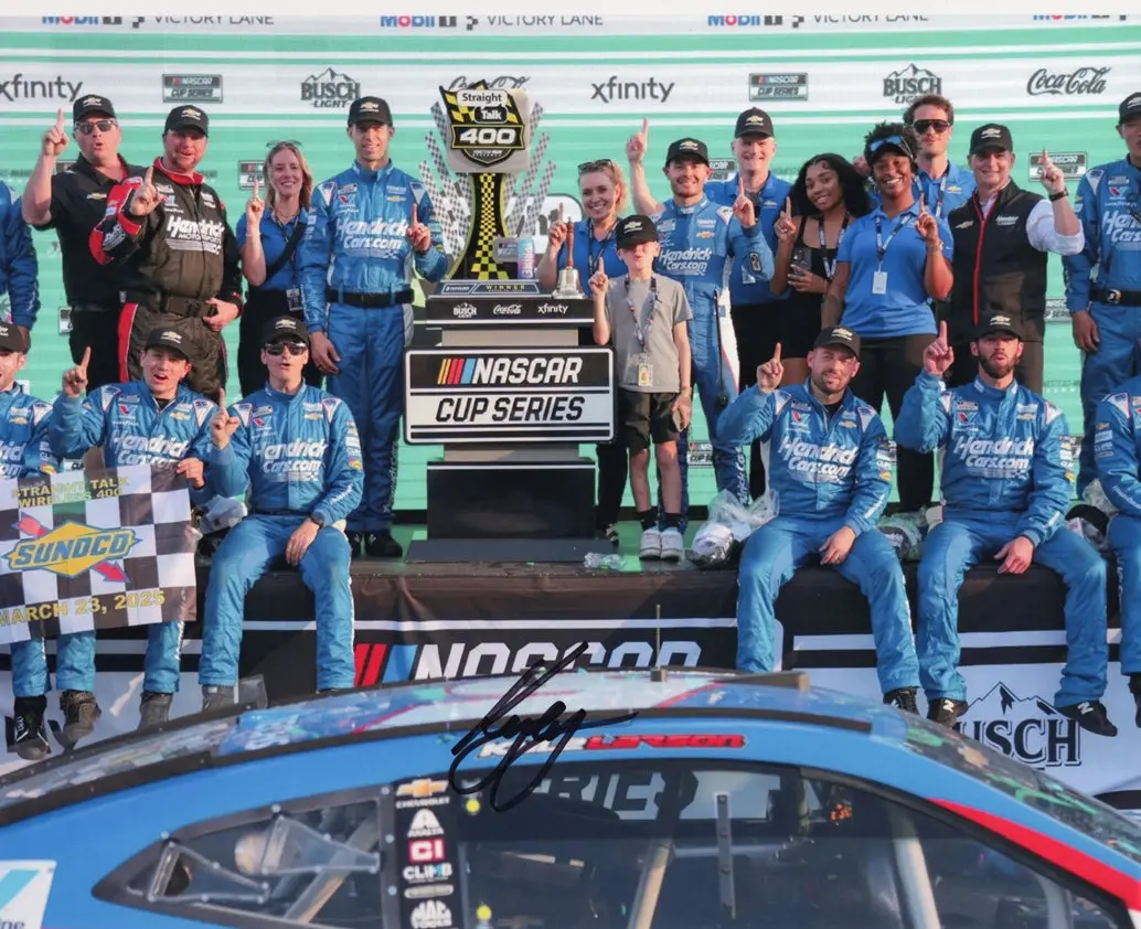 Autographed 2025 Kyle Larson #5 Hendrick Racing - Homestead-Miami Win (Victory Lane) Signed 8X10 Inch Picture Nascar Glossy Photo With Coa 1