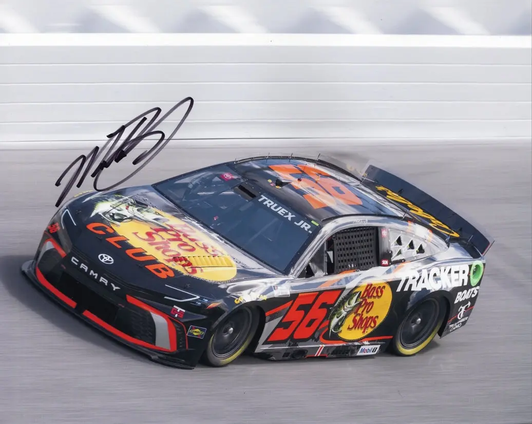 Autographed 2025 Martin Truex Jr. #56 Bass Pro Shops - Daytona 500 Race (On-Track) Signed 8X10 Inch Picture Nascar Glossy Photo With Coa 1
