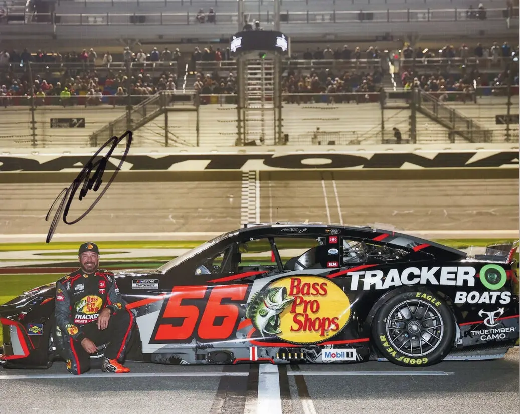 Autographed 2025 Martin Truex Jr. #56 Bass Pro Shops - Daytona 500 Race (Pit Road Pose) Signed 8X10 Inch Picture Nascar Glossy Photo With Coa 1