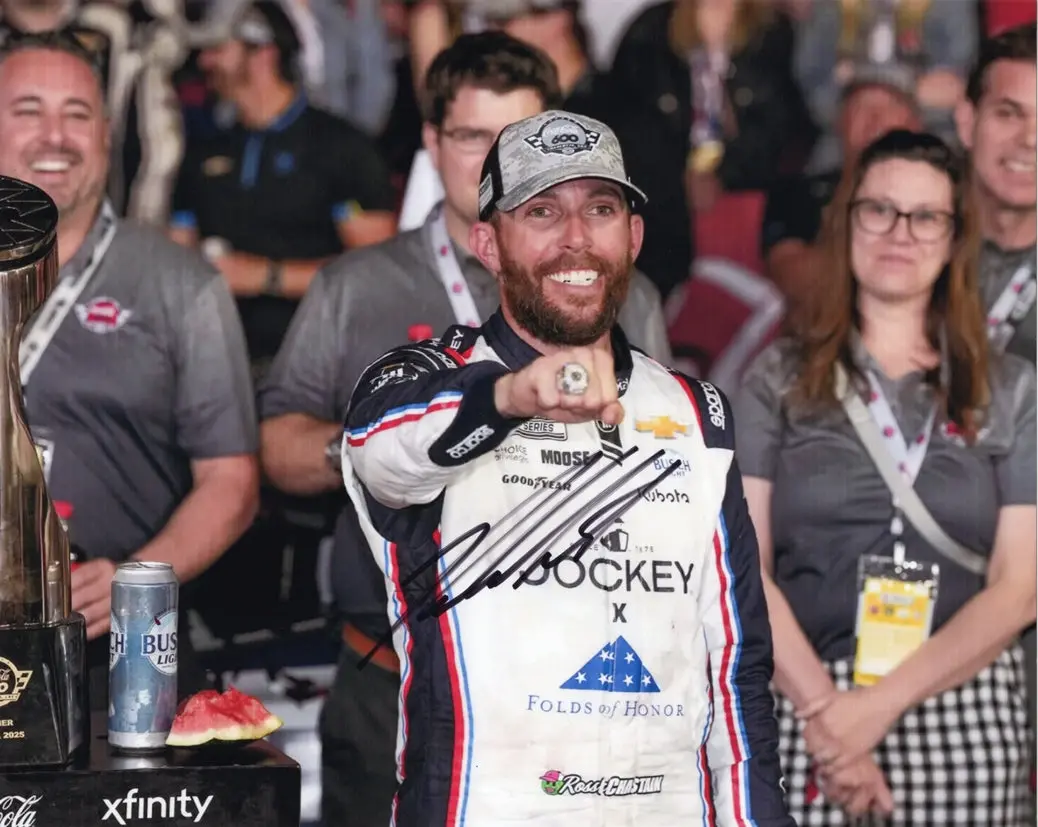 Autographed 2025 Ross Chastain #1 Jockey - Coca-Cola 600 Race Win (Victory Lane Ring) Signed 8X10 Inch Picture Nascar Glossy Photo With Coa 1