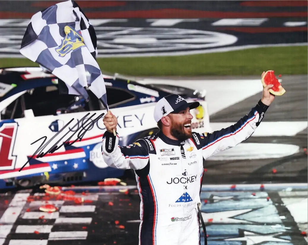 Autographed 2025 Ross Chastain #1 Jockey - Coca-Cola 600 Race Win (Watermelon Smash) Signed 8X10 Inch Picture Nascar Glossy Photo With Coa 1