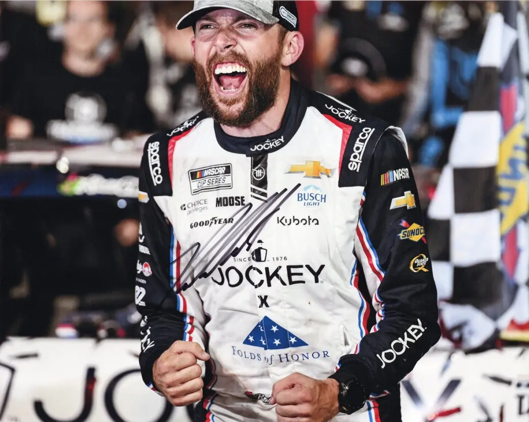 Autographed 2025 Ross Chastain #1 Jockey - Coke 600 Race Win (Victory Celebration) Signed 8X10 Inch Picture Nascar Glossy Photo With Coa 1