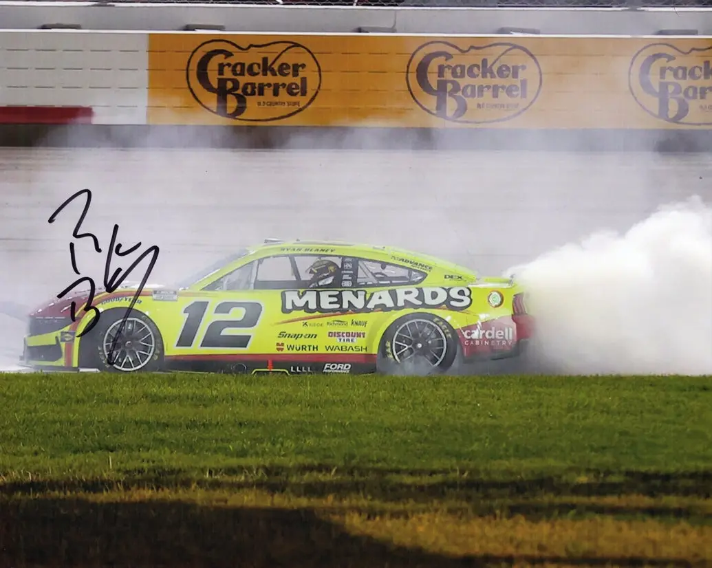 Autographed 2025 Ryan Blaney #12 Menards - Nashville Race Win (Victory Burnout) Signed 8X10 Inch Picture Nascar Glossy Photo With Coa 1