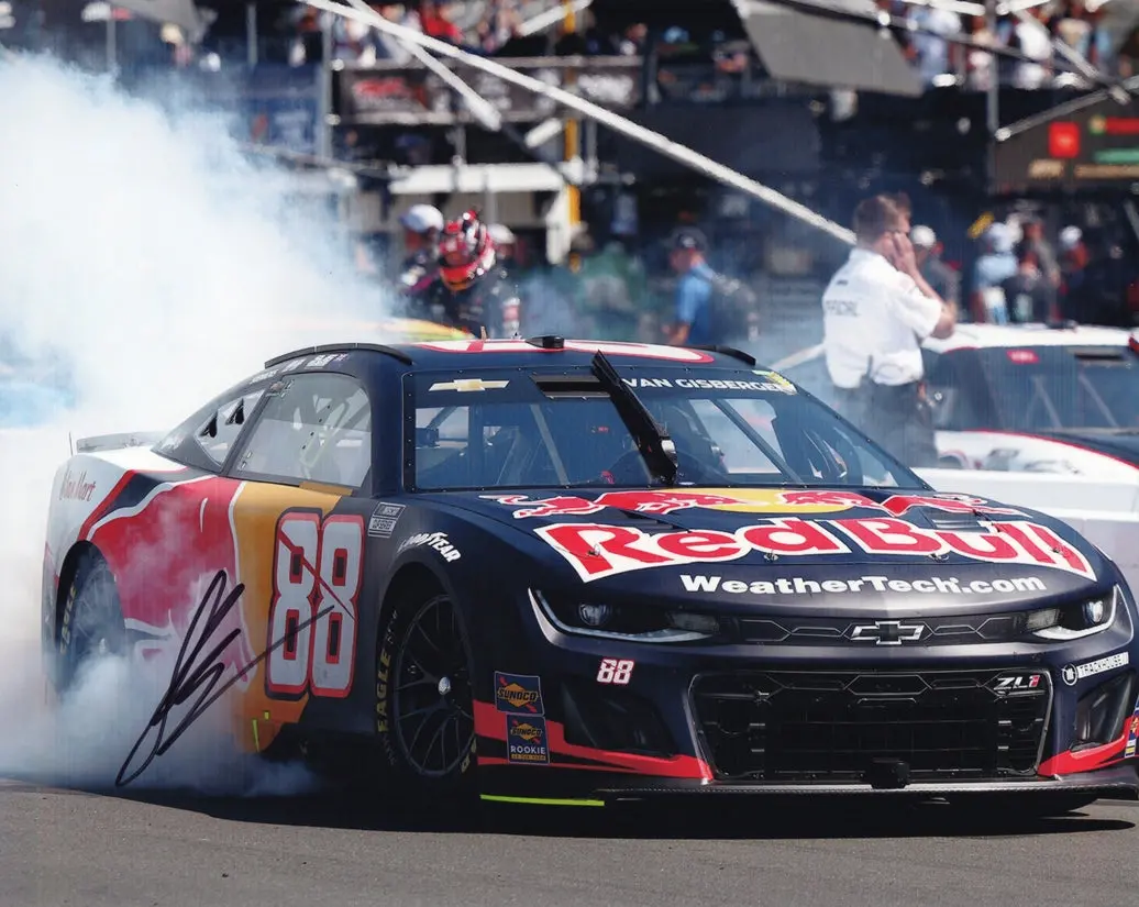 Autographed 2025 Shane Van Gisbergen #88 Red Bull Racing - Sonoma Win (Victory Burnout) Signed 8X10 Inch Picture Nascar Glossy Photo With Coa 1