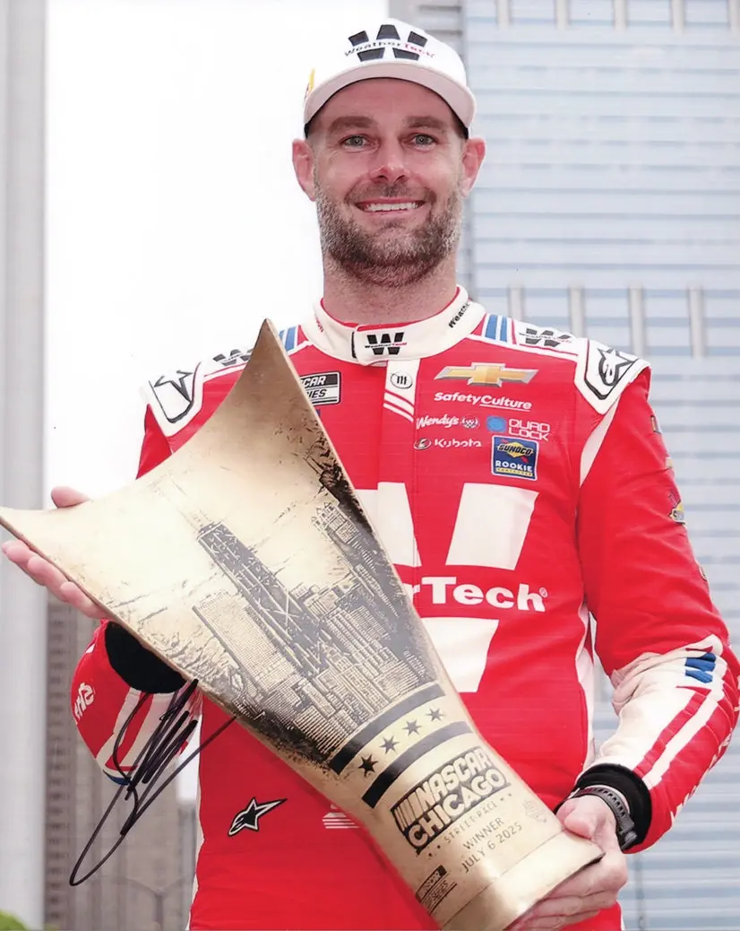 Autographed 2025 Shane Van Gisbergen #88 Weathertech Racing - Chicago Street Race Win (Trophy) Signed 8X10 Inch Picture Nascar Glossy Photo With Coa 1