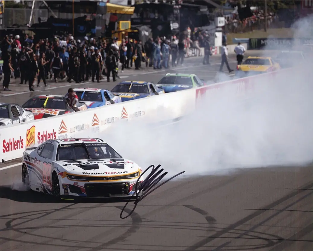 Autographed 2025 Shane Van Gisbergen #88 Weathertech Racing - Race Win Burnout Car Signed 8X10 Inch Picture Nascar Glossy Photo With Coa 1