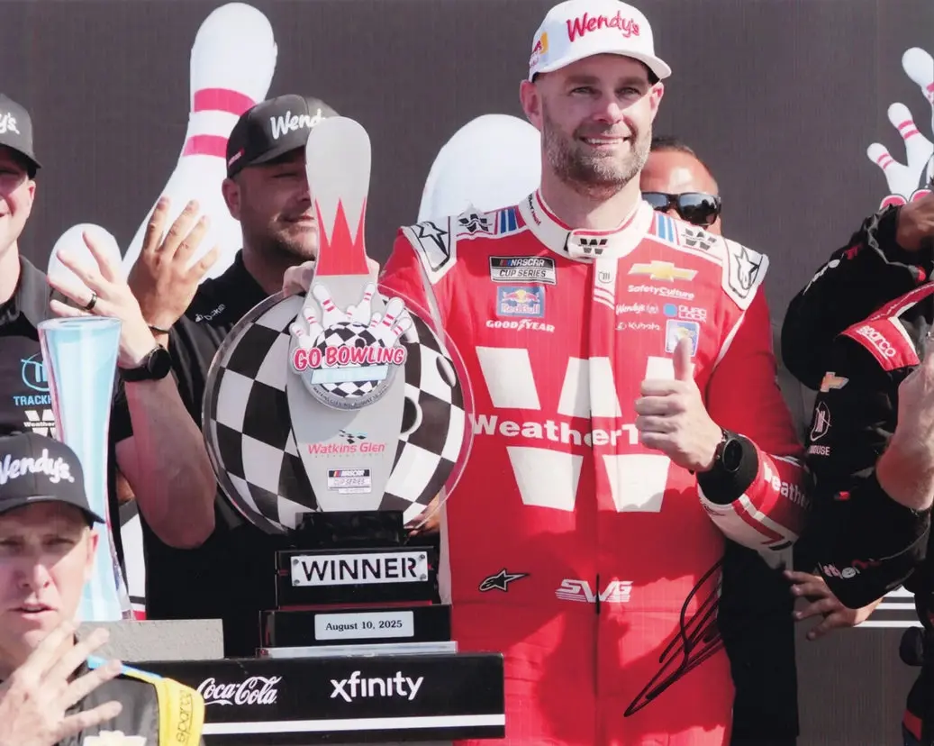 Autographed 2025 Shane Van Gisbergen #88 Weathertech Racing - Watkins Glen Race Win (Trophy) Signed 8X10 Inch Picture Nascar Glossy Photo With Coa 1