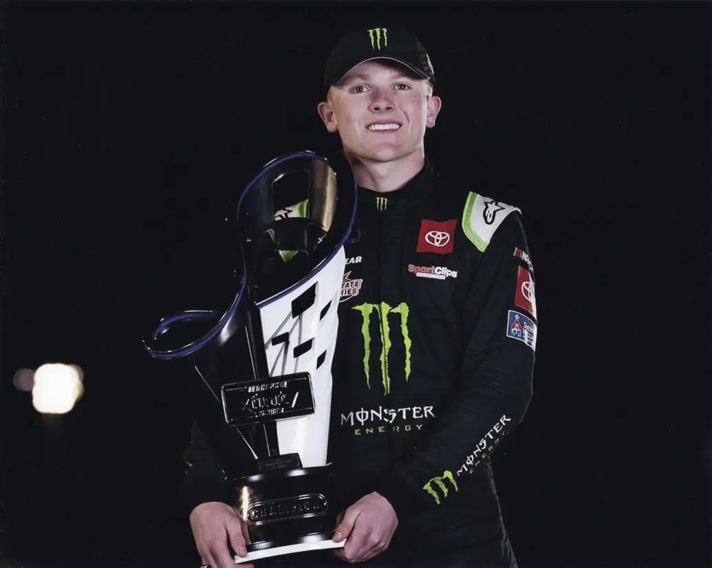 Autographed 2022 Ty Gibbs #54 Monster Racing - Xfinity Series Champion (Trophy Pose) Signed 8X10 Inch Picture Nascar Glossy Photo With Coa 1
