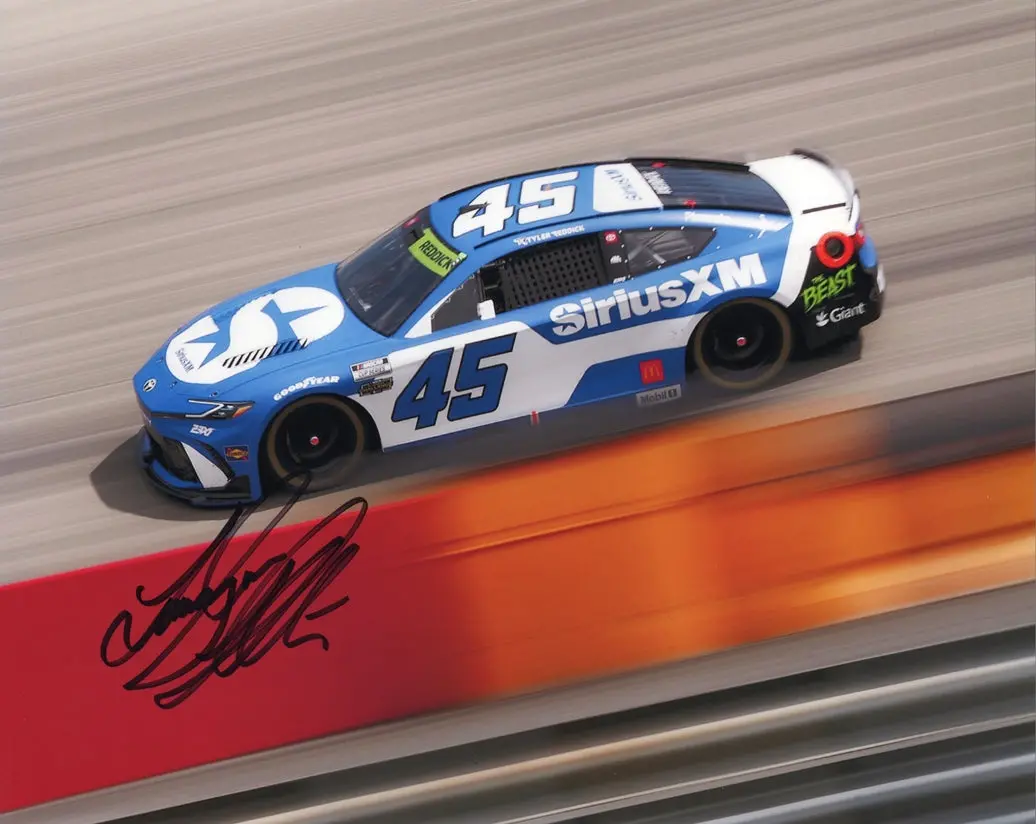 Autographed 2025 Tyler Reddick #45 Sirius Xm Toyota - Dover Motor Speedway Signed 8X10 Inch Picture Nascar Glossy Photo With Coa 1