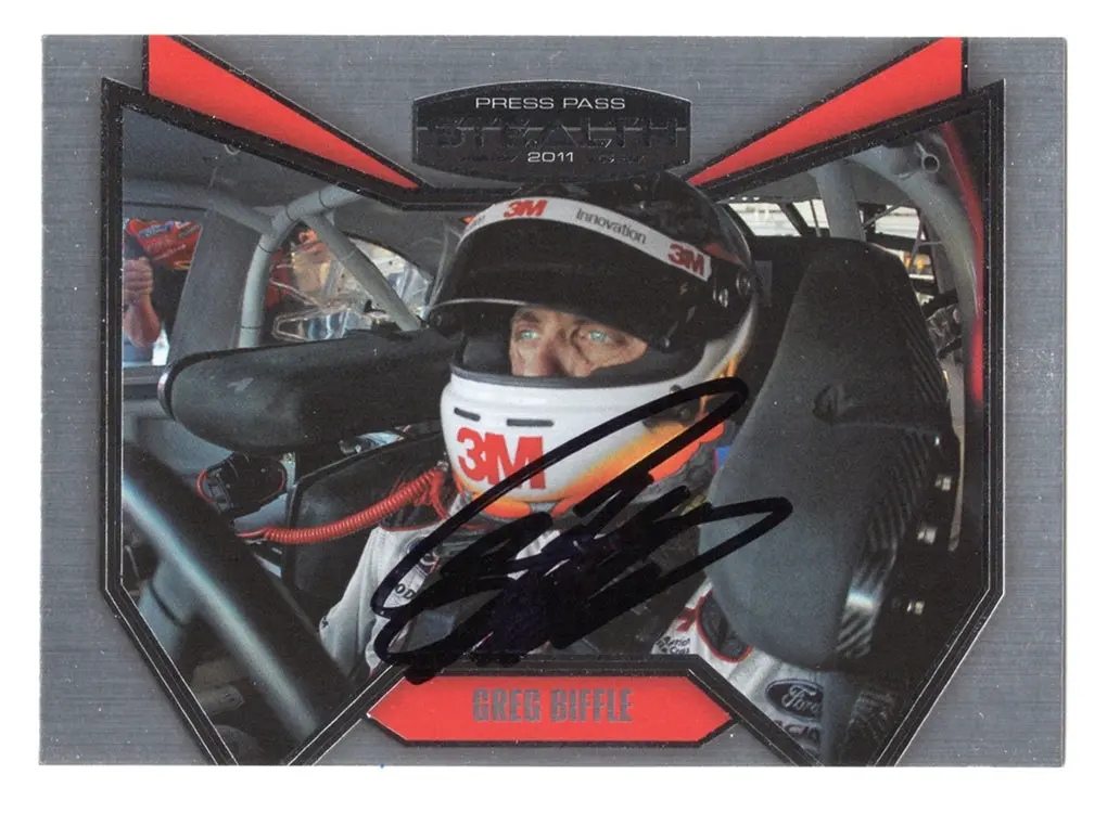 Autographed Greg Biffle 2011 Press Pass Stealth Racing Cockpit Signed Nascar Collectible Trading Card With Coa 1