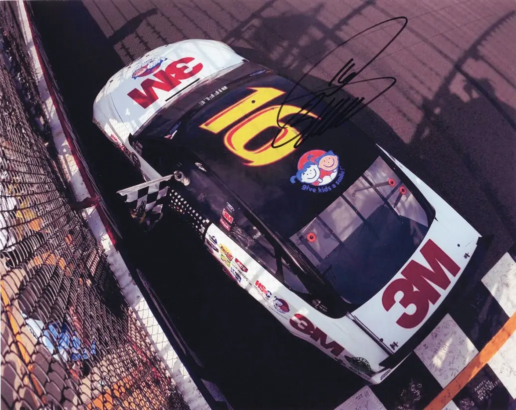 Autographed Greg Biffle 2013 Michigan Race Win (Pure Michigan 400) Checkered Flag Signed 8X10 Inch Picture Nascar Glossy Photo With Coa 1
