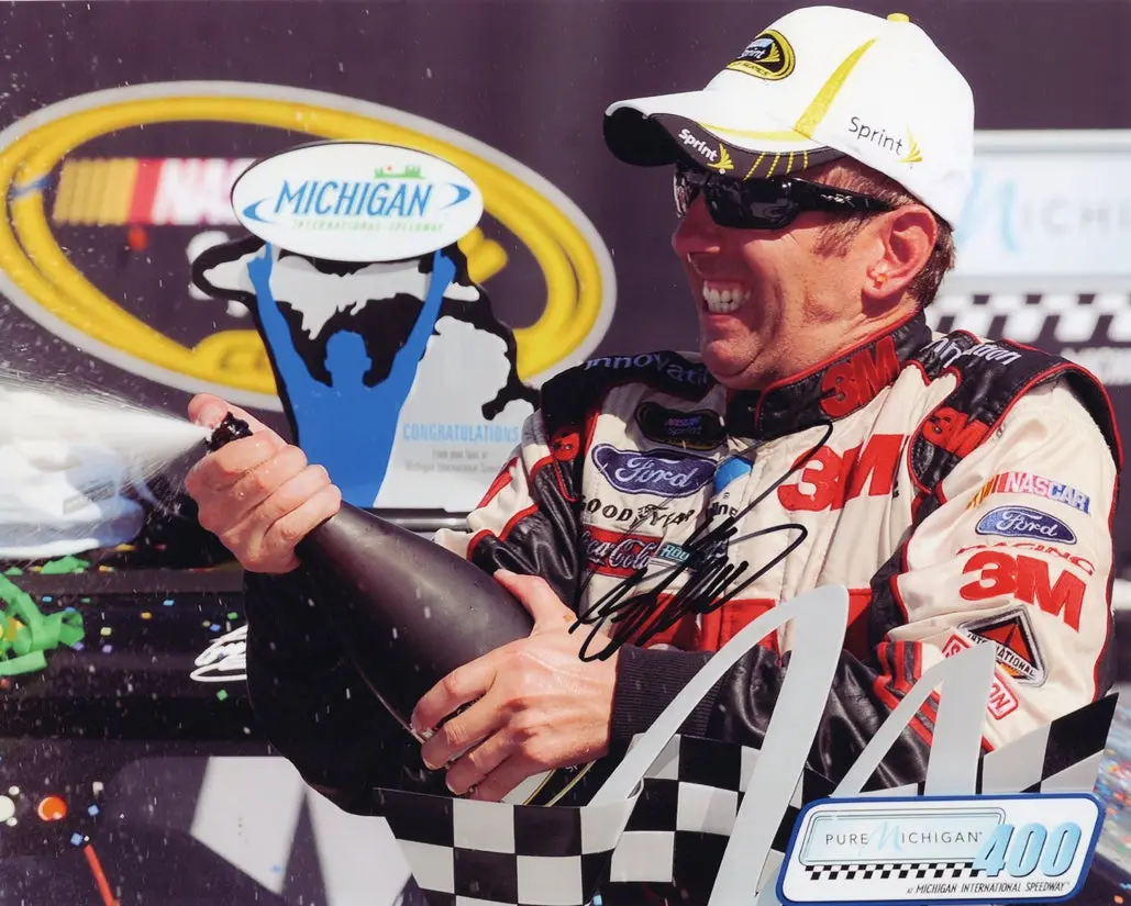 Autographed Greg Biffle 2013 Michigan Race Win (Pure Michigan 400) Victory Lane Champagne Signed 8X10 Inch Picture Nascar Glossy Photo With Coa 1