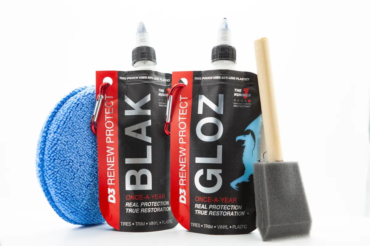 2-Pack Ceramic-Hybrid Protectant Kit | Blak & Gloz 100Ml | 4-12 Months Tire, 1-2 Years Trim & Vinyl Protection | Safe For Cars, Golf Carts, Rvs, Motorcycle-Safe 1