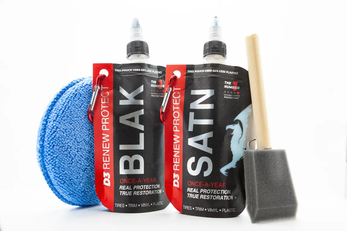 2-Pack Ceramic-Hybrid Protectant Kit | Blak & Satn 100Ml | 4-12 Months Tire, 1-2 Years Trim & Vinyl Protection | Safe For Cars, Golf Carts, Rvs, Motorcycle-Safe 1
