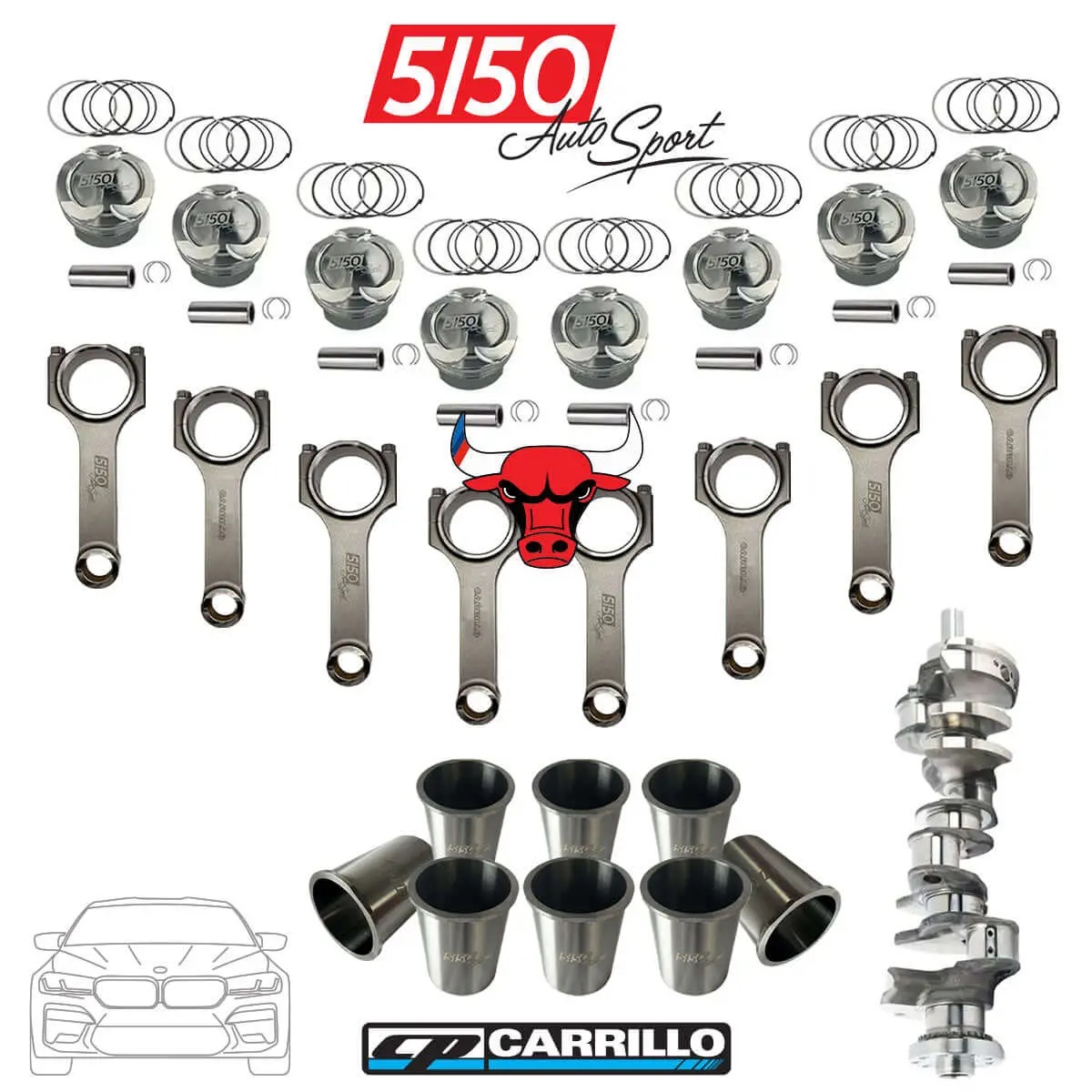 S63 4.8L Stroker Engine Kit — Precision-Built by 5150 Autosport