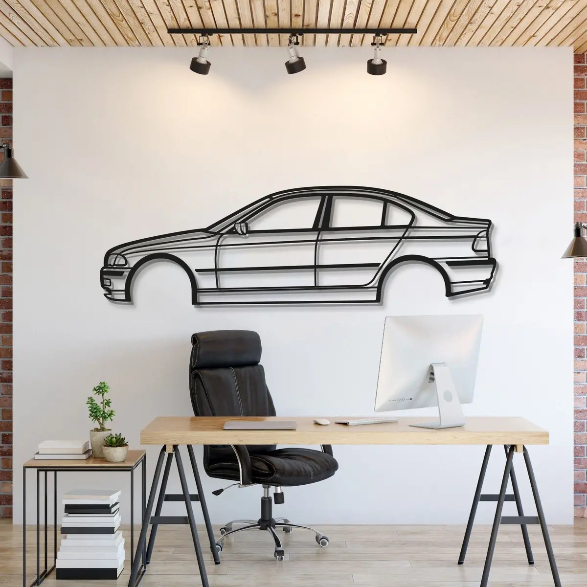 E46 Sedan Metal Car Wall Art - Mt0959 1