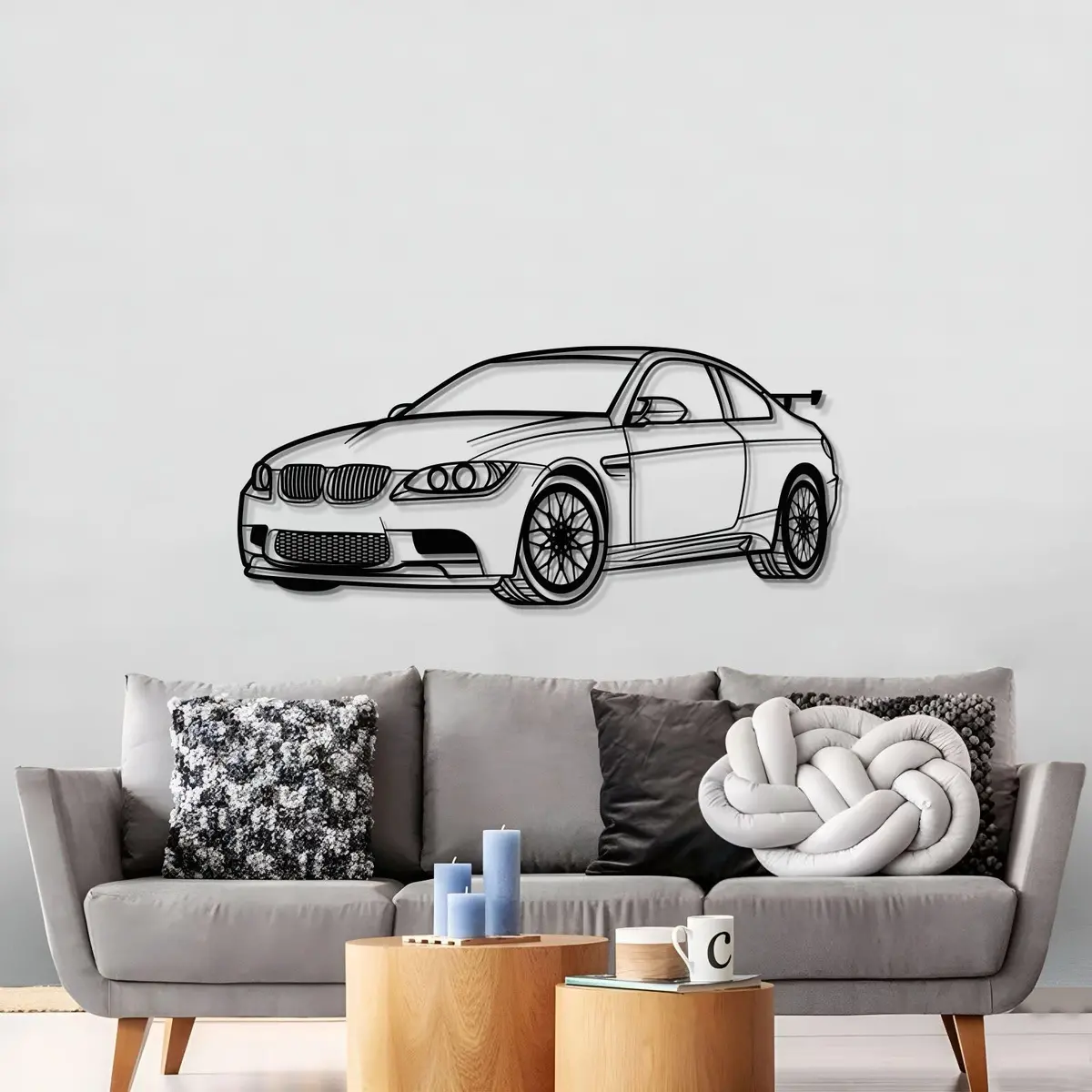 E92 M3 Perspective Metal Car Wall Art - Mt0430 3