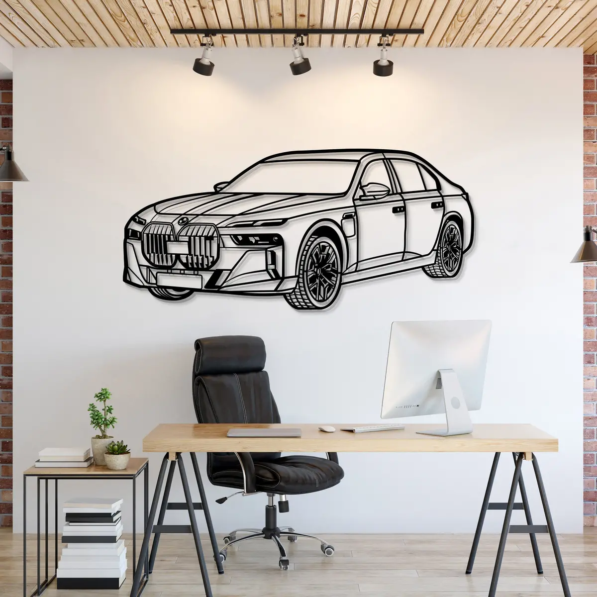 M760 Xdrive Limousine Perspective Metal Car Wall Art  Mt1244 1