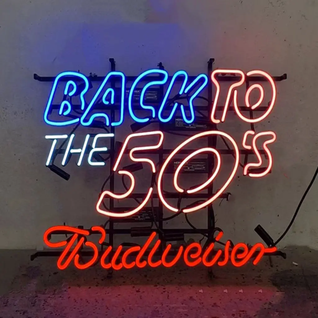 Back To The 50'S Budweiser Neon Light Sign 1