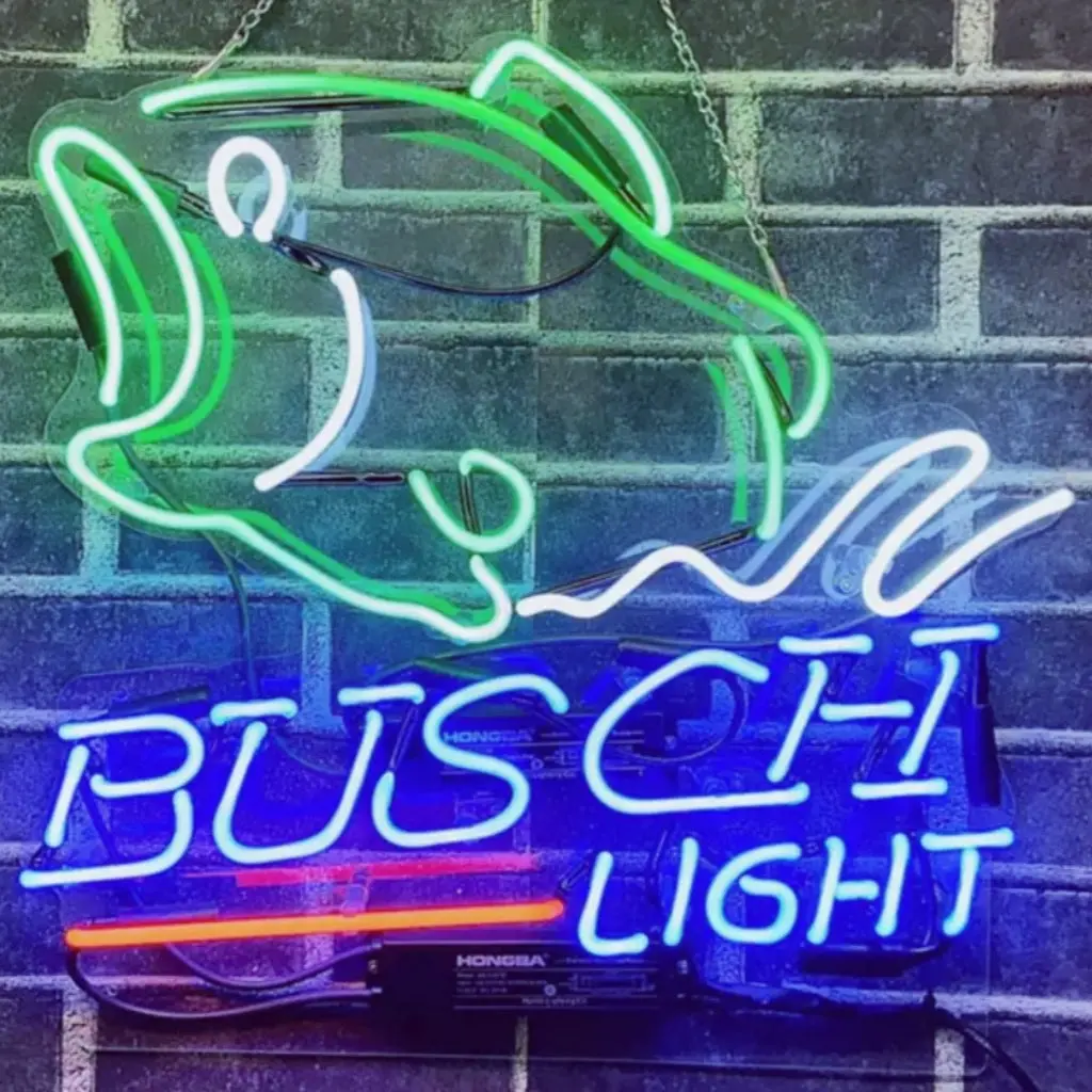 Bass Fish Busch Light Neon Signs 1