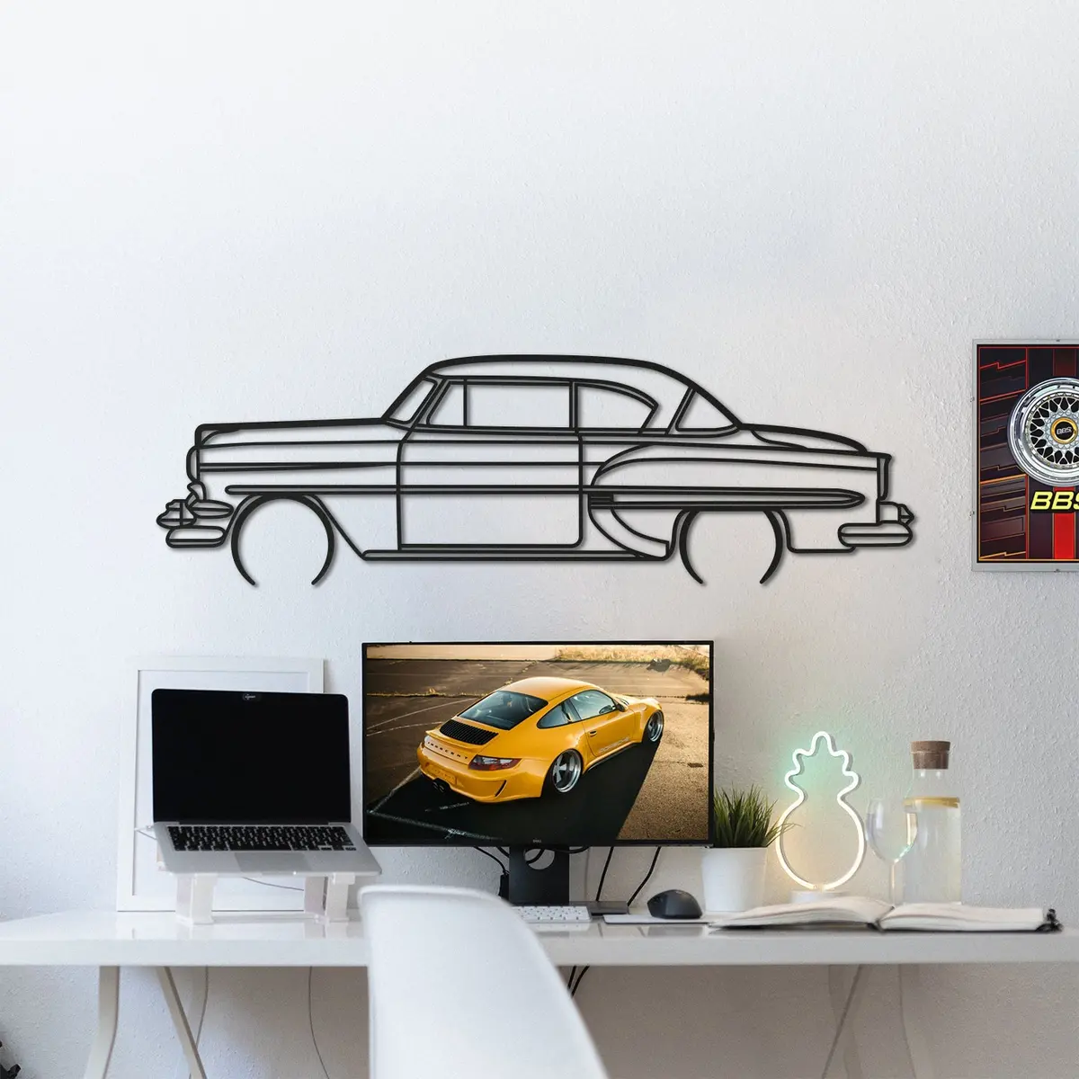 1954 Bel Air Detailed Metal Car Wall Art - Mt0031 4