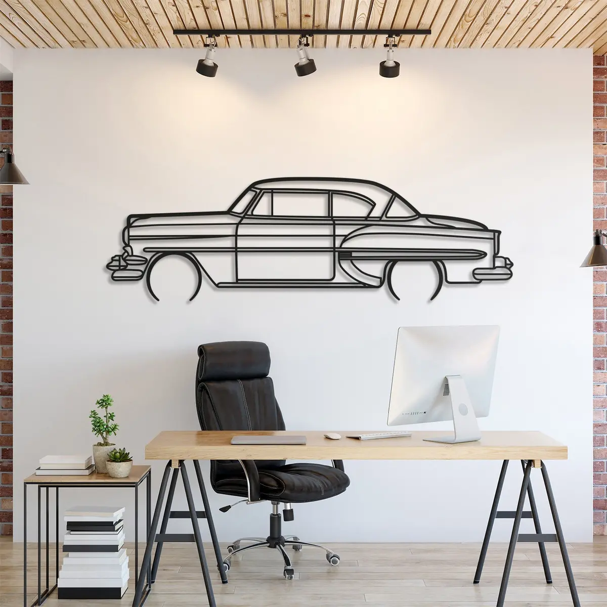 1954 Bel Air Detailed Metal Car Wall Art - Mt0031 1