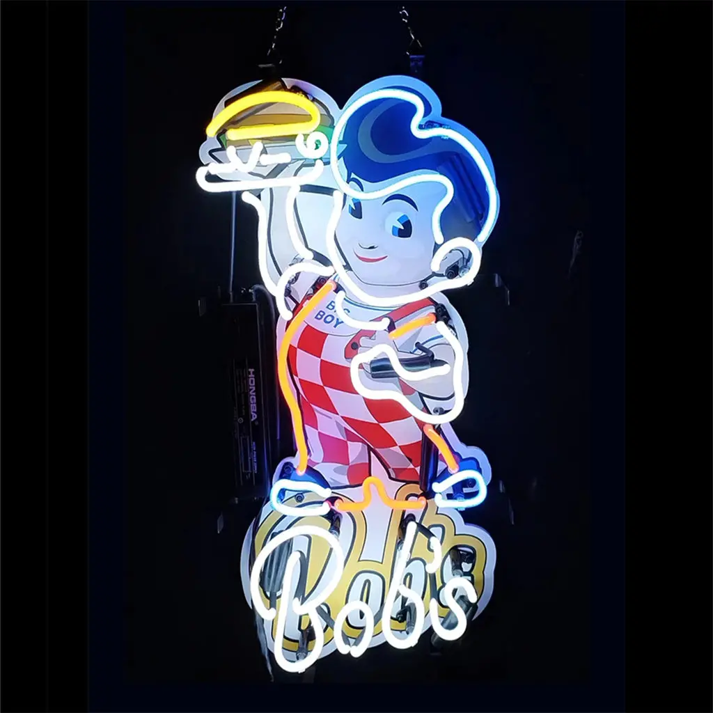 Bob's Big Boy White Neon Signs Light 1