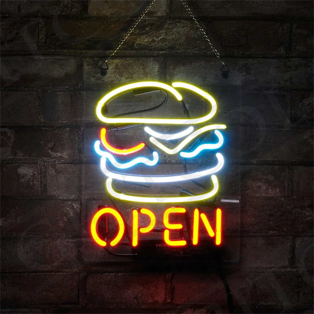 Burger Open Neon Signs 1