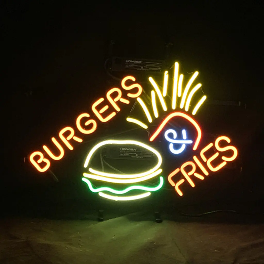Burgers Fries Neon Signs Light 1